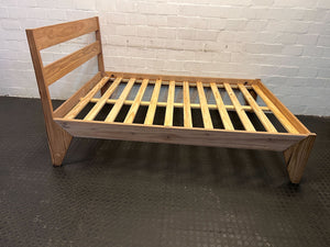 Rustic Wooden Single Bed Frame - Solid Pine - Modern Design