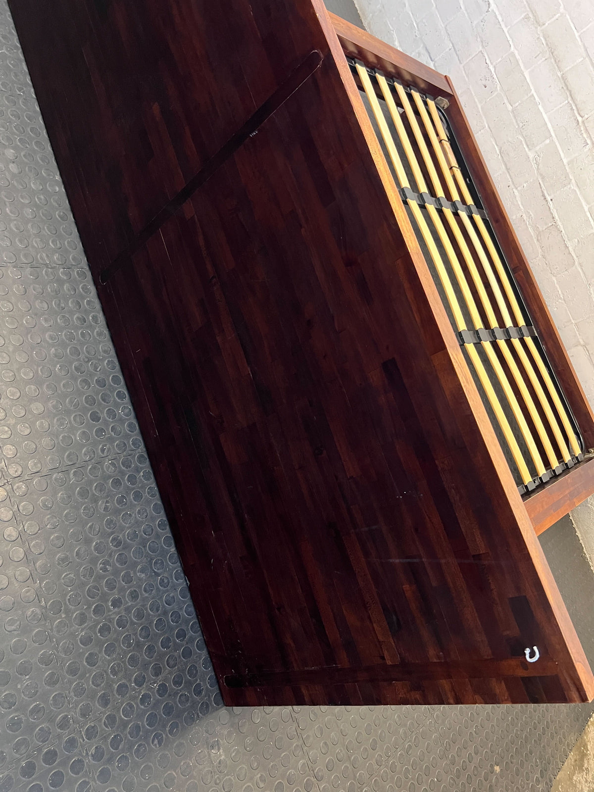 Modern Solid Wood King Bed Frame with Headboard