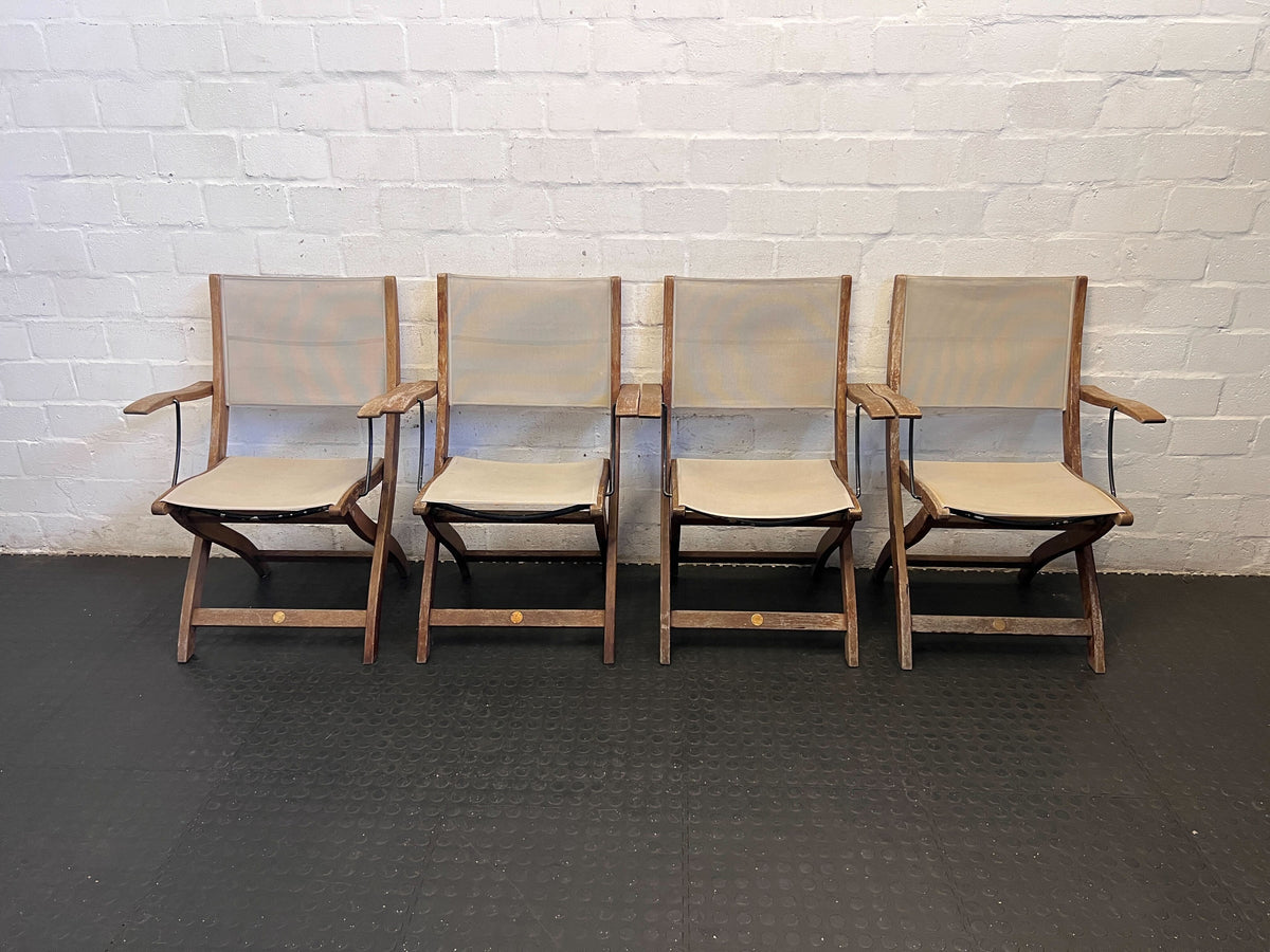 Rustic Wood & Canvas Folding Chair - Director's Style