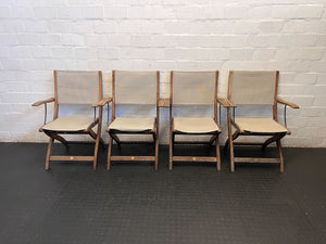 Rustic Wood & Canvas Folding Chair - Director's Style