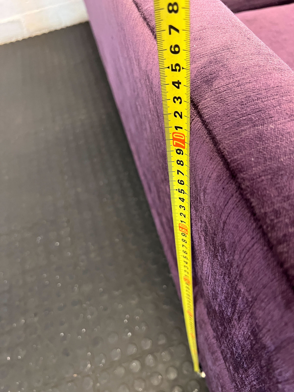 3 seater couch  - Vibrant Purple  Sofa with Floral Cushions ✨ - 2ndhandwarehouse.com