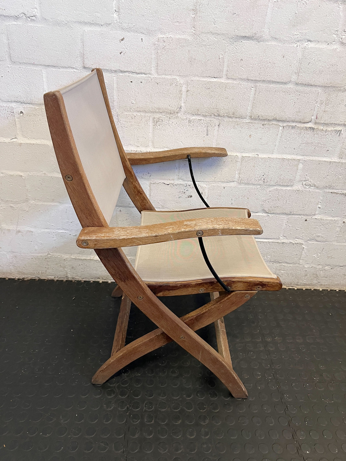 Rustic Wood & Canvas Folding Chair - Director's Style