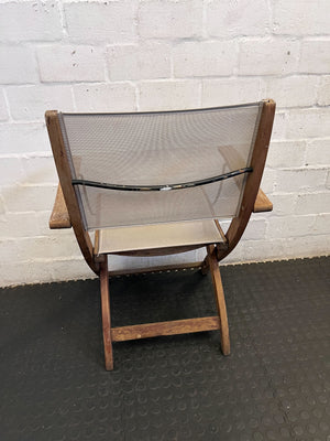 Rustic Wood & Canvas Folding Chair - Director's Style