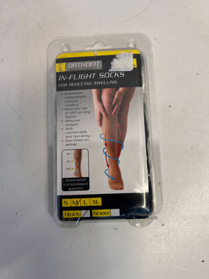 Orthofit In-Flight Compression Socks – Black, Sheer, Size M/L - 2ndhandwarehouse.com