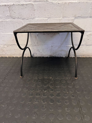 Rustic Industrial Metal Accent Side Table 40 x 35cm