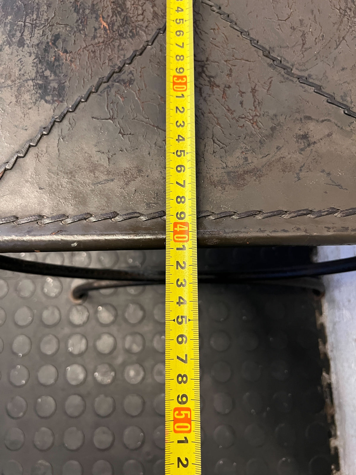 Rustic Industrial Metal Accent Side Table 40 x 35cm