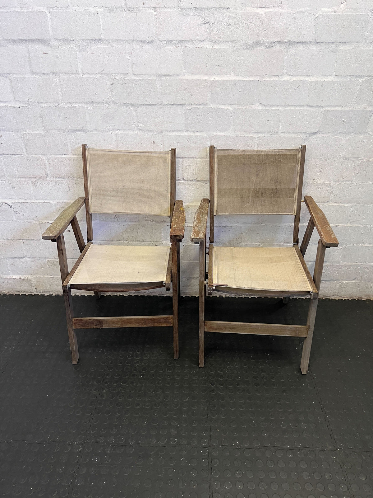 Rustic Wooden & Canvas Folding Chair