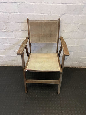 Rustic Wooden & Canvas Folding Chair