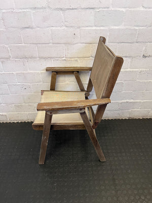 Rustic Wooden & Canvas Folding Chair