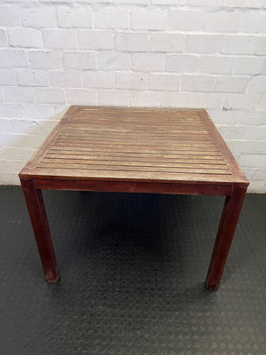 Rustic Square Wooden Outdoor/Dining Table 1m x 1m