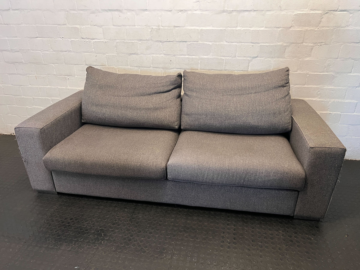 Modern Grey Fabric Two-Seater Sofa - 2ndhandwarehouse.com