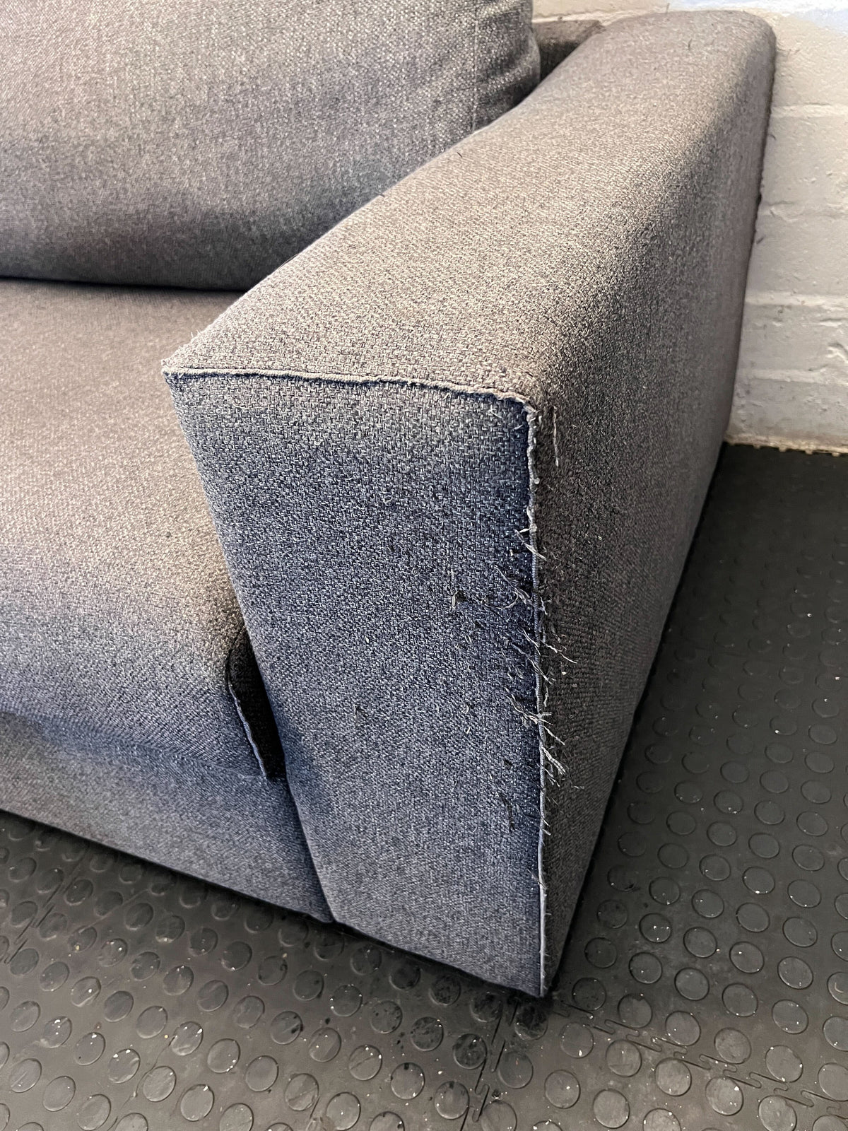 Modern Grey Fabric Two-Seater Sofa - 2ndhandwarehouse.com