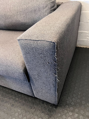 Modern Grey Fabric Two-Seater Sofa - 2ndhandwarehouse.com