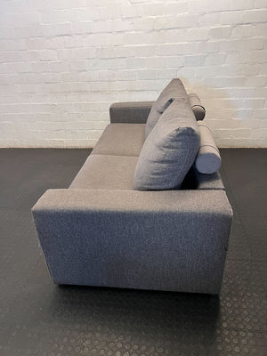 Modern Grey Fabric Two-Seater Sofa - 2ndhandwarehouse.com