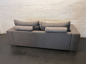 Modern Grey Fabric Two-Seater Sofa - 2ndhandwarehouse.com