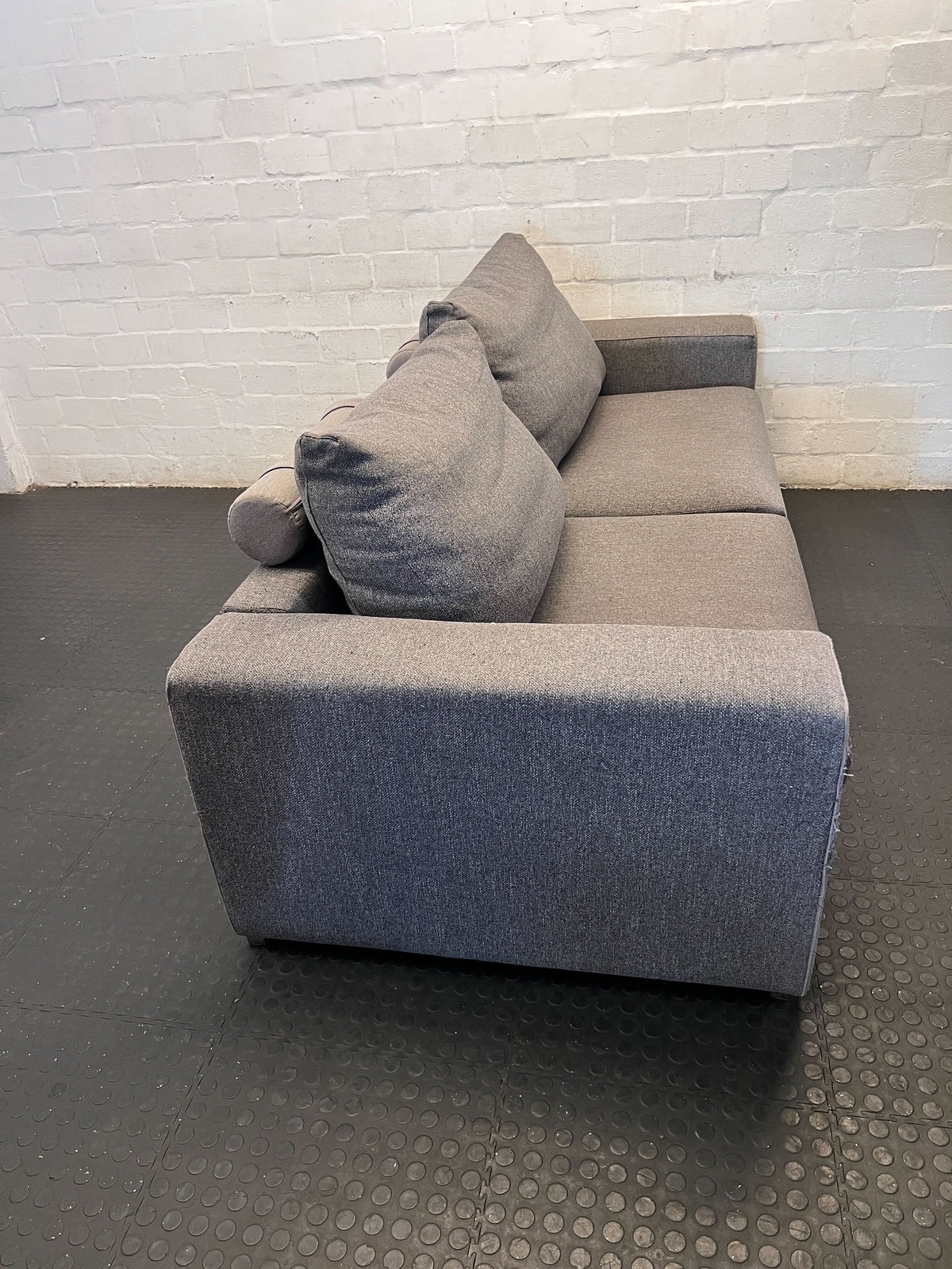 Modern Grey Fabric Two-Seater Sofa - 2ndhandwarehouse.com