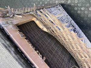 Charming Woven Storage Bench with Cushioned Top ✨