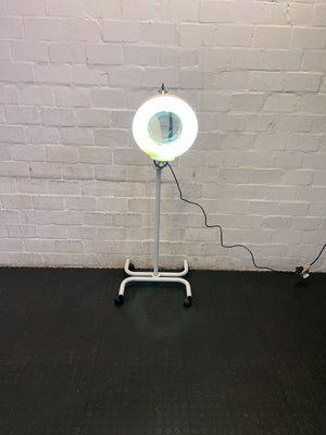 Versatile Adjustable White LED Floor Lamp with Rolling Base