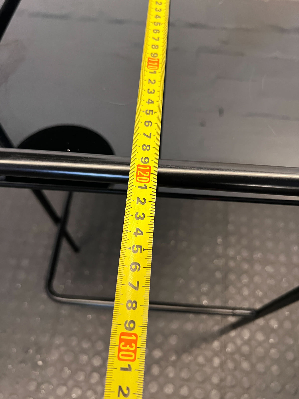 Sleek Black Metal & Smoked Glass Console/ desk - 2ndhandwarehouse.com