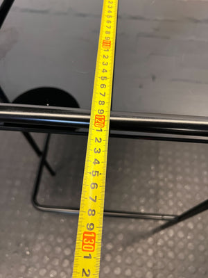 Sleek Black Metal & Smoked Glass Console/ desk - 2ndhandwarehouse.com