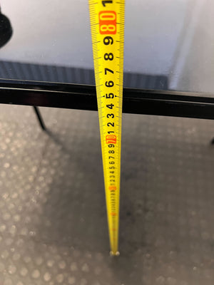 Sleek Black Metal & Smoked Glass Console/ desk - 2ndhandwarehouse.com