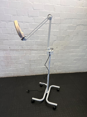 Versatile Adjustable White LED Floor Lamp with Rolling Base