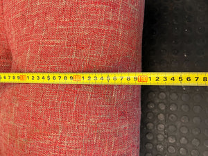 Compact Coral Tufted Sofa / sleeper couch slight tear on materiel at the bottom - 2ndhandwarehouse.com