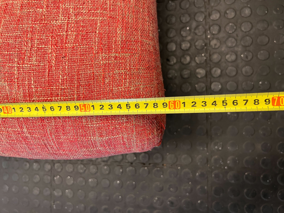 Compact Coral Tufted Sofa / sleeper couch slight tear on materiel at the bottom - 2ndhandwarehouse.com