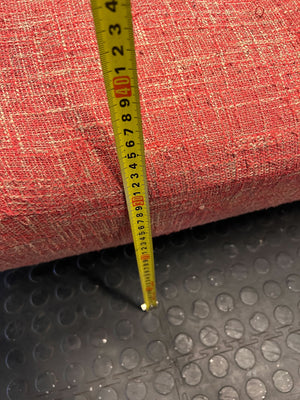 Compact Coral Tufted Sofa / sleeper couch slight tear on materiel at the bottom - 2ndhandwarehouse.com