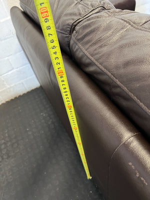 Comfy Brown Leather 2-Seater Sofa - 2ndhandwarehouse.com