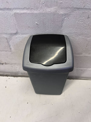 Versatile Grey Swing Lid Bin - Compact Waste Solution
