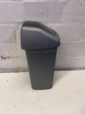 Versatile Grey Swing Lid Bin - Compact Waste Solution