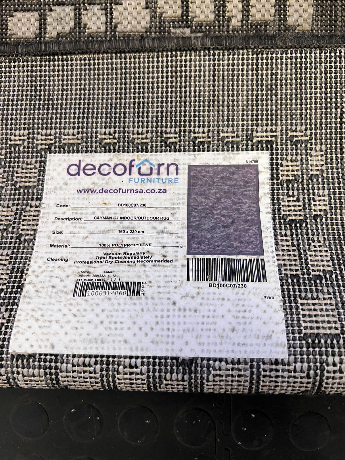 Chic Grey & Cream Decofurn Cayman Pattern Area Rug 230 x 160cm