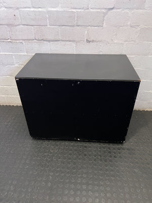 Versatile Black 4-Compartment Storage Cabinet