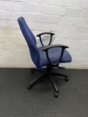 Comfortable Blue Swivel Office Chair