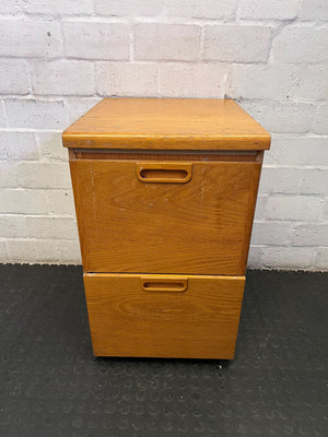 Vintage Oak Finish 2-Drawer Mobile Storage Cabinet ✨