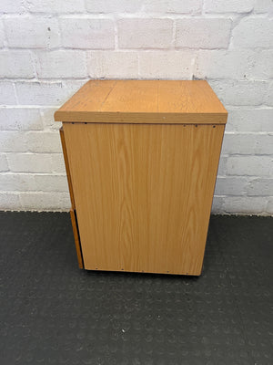 Vintage Oak Finish 2-Drawer Mobile Storage Cabinet ✨