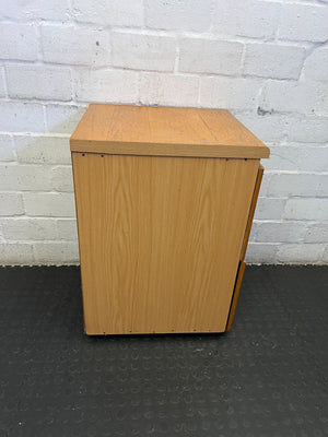 Vintage Oak Finish 2-Drawer Mobile Storage Cabinet ✨