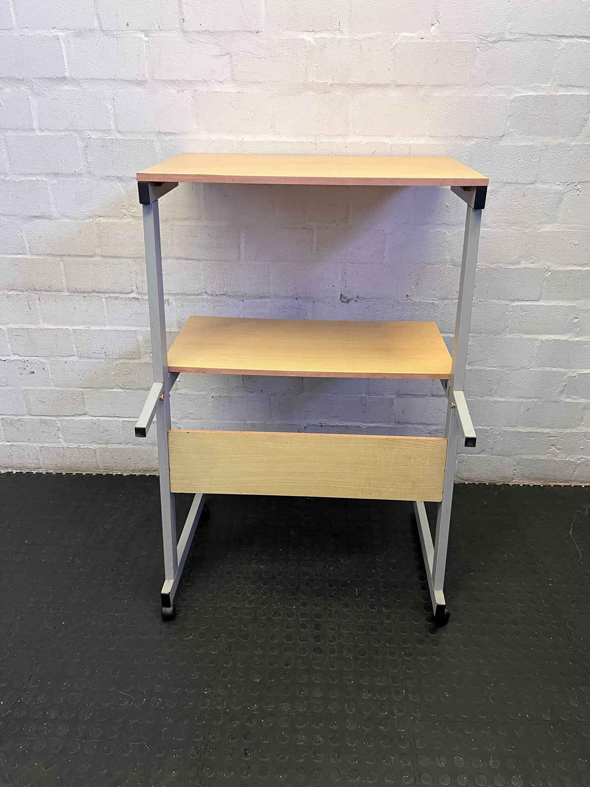 Versatile Mobile 2-Tier Shelf Unit with Wheels