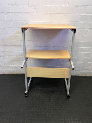 Versatile Mobile 2-Tier Shelf Unit with Wheels