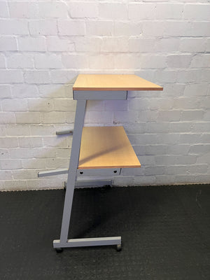 Versatile Mobile 2-Tier Shelf Unit with Wheels