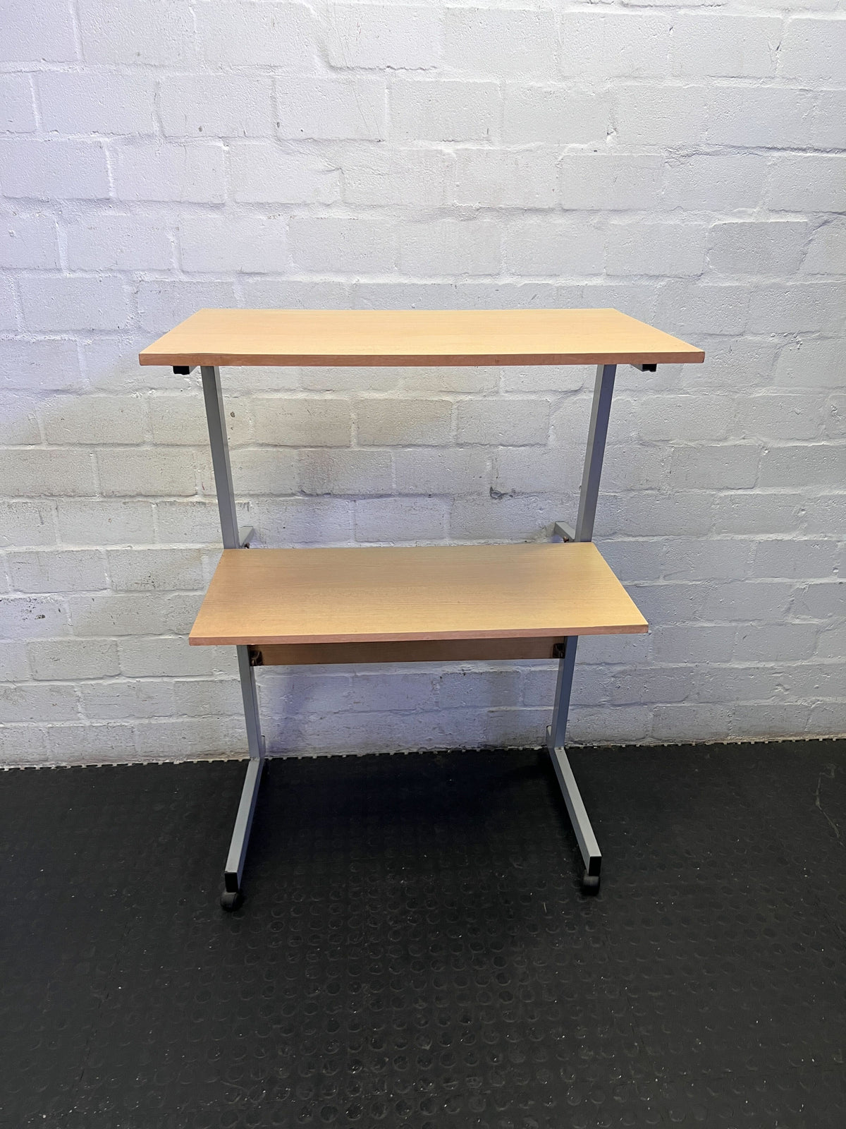 Versatile Mobile 2-Tier Shelf Unit with Wheels