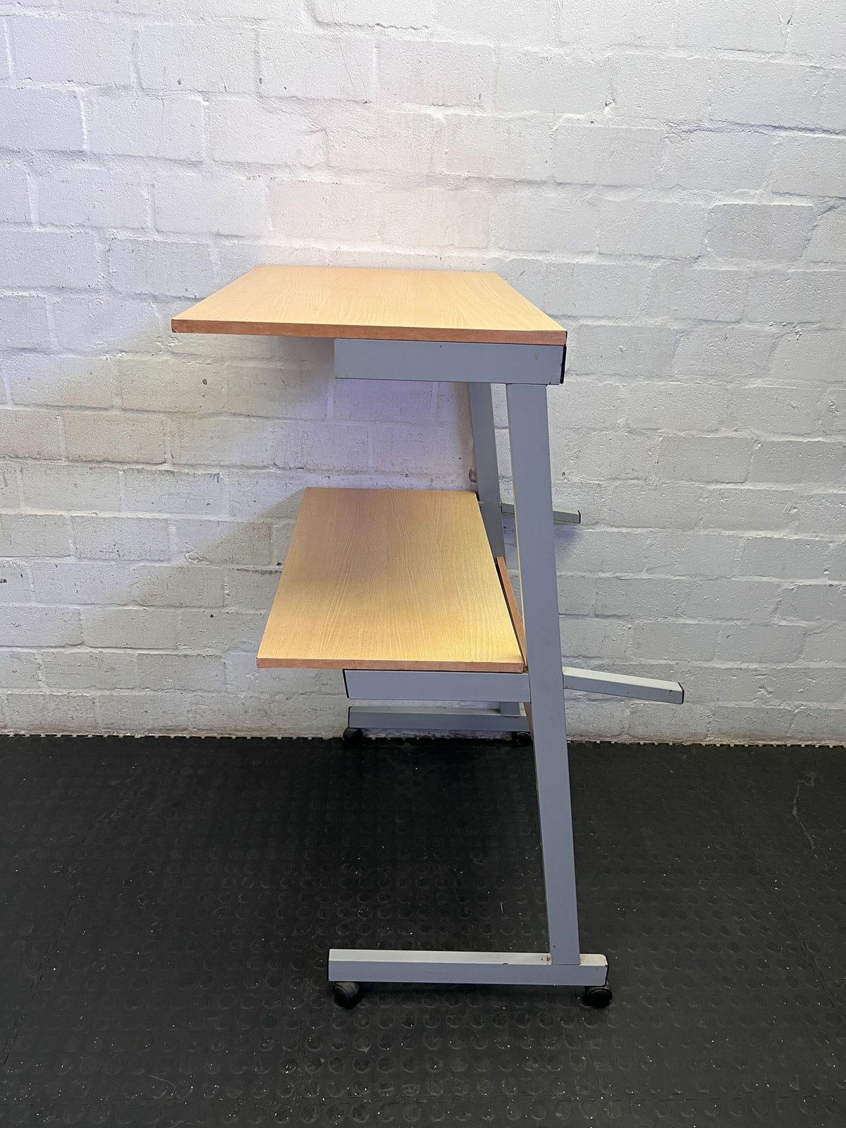 Versatile Mobile 2-Tier Shelf Unit with Wheels