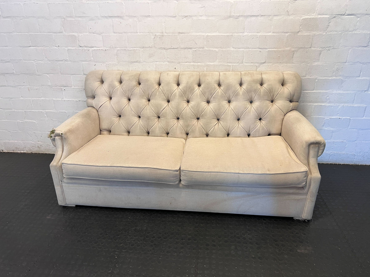 Charming Cream Tufted 2-Seater Sofa Loveseat - 2ndhandwarehouse.com
