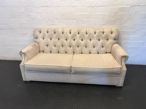 Charming Cream Tufted 2-Seater Sofa Loveseat - 2ndhandwarehouse.com