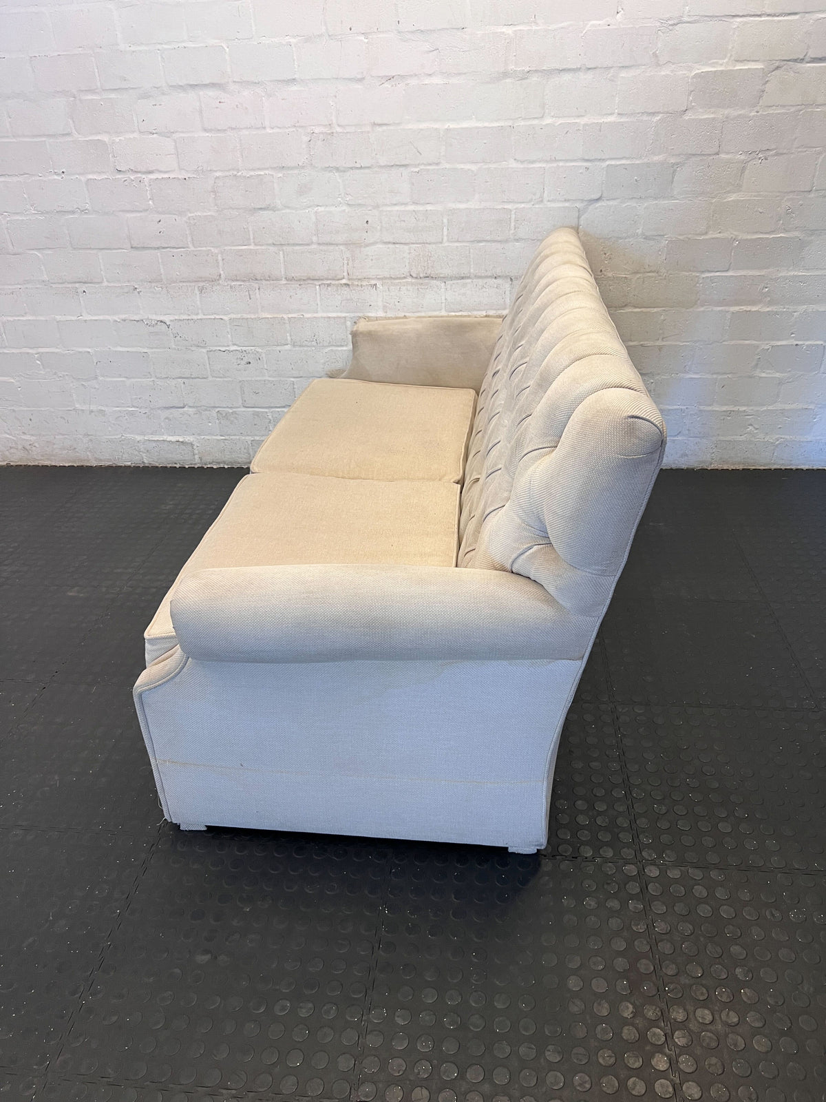 Charming Cream Tufted 2-Seater Sofa Loveseat - 2ndhandwarehouse.com