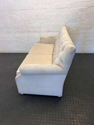Charming Cream Tufted 2-Seater Sofa Loveseat - 2ndhandwarehouse.com