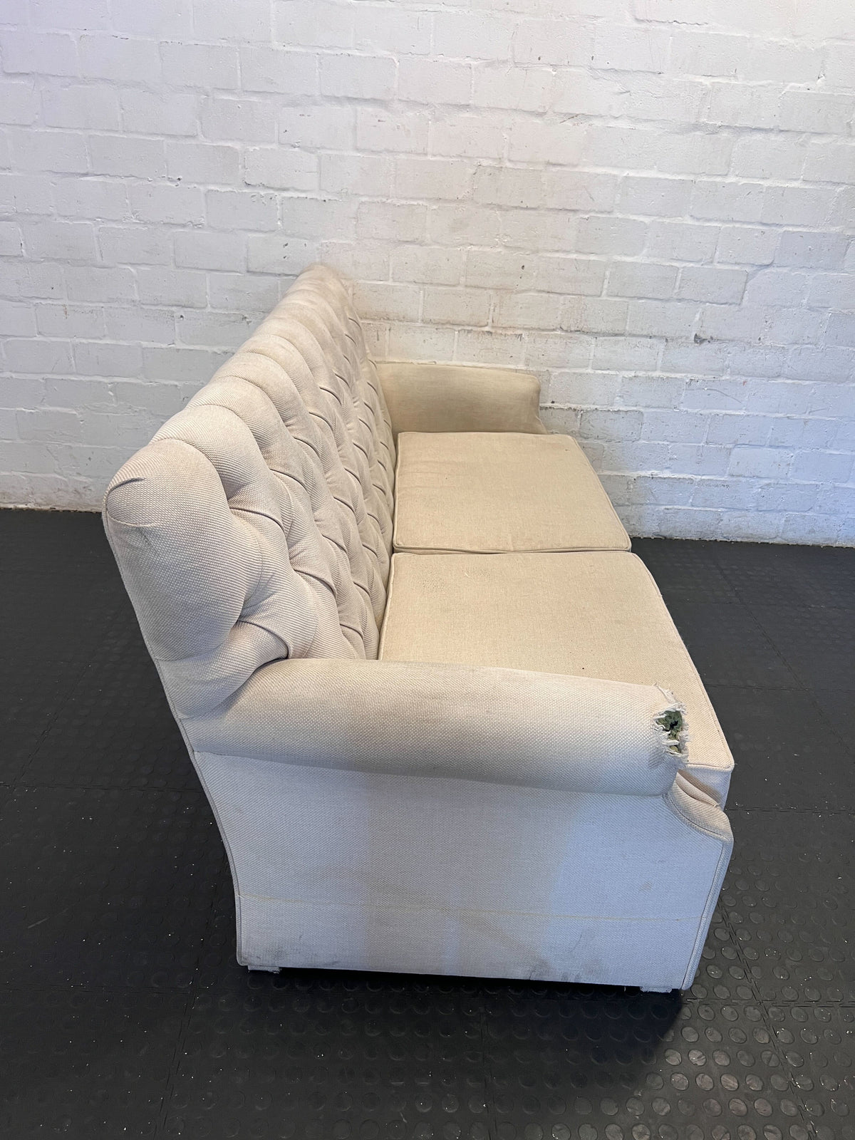 Charming Cream Tufted 2-Seater Sofa Loveseat - 2ndhandwarehouse.com