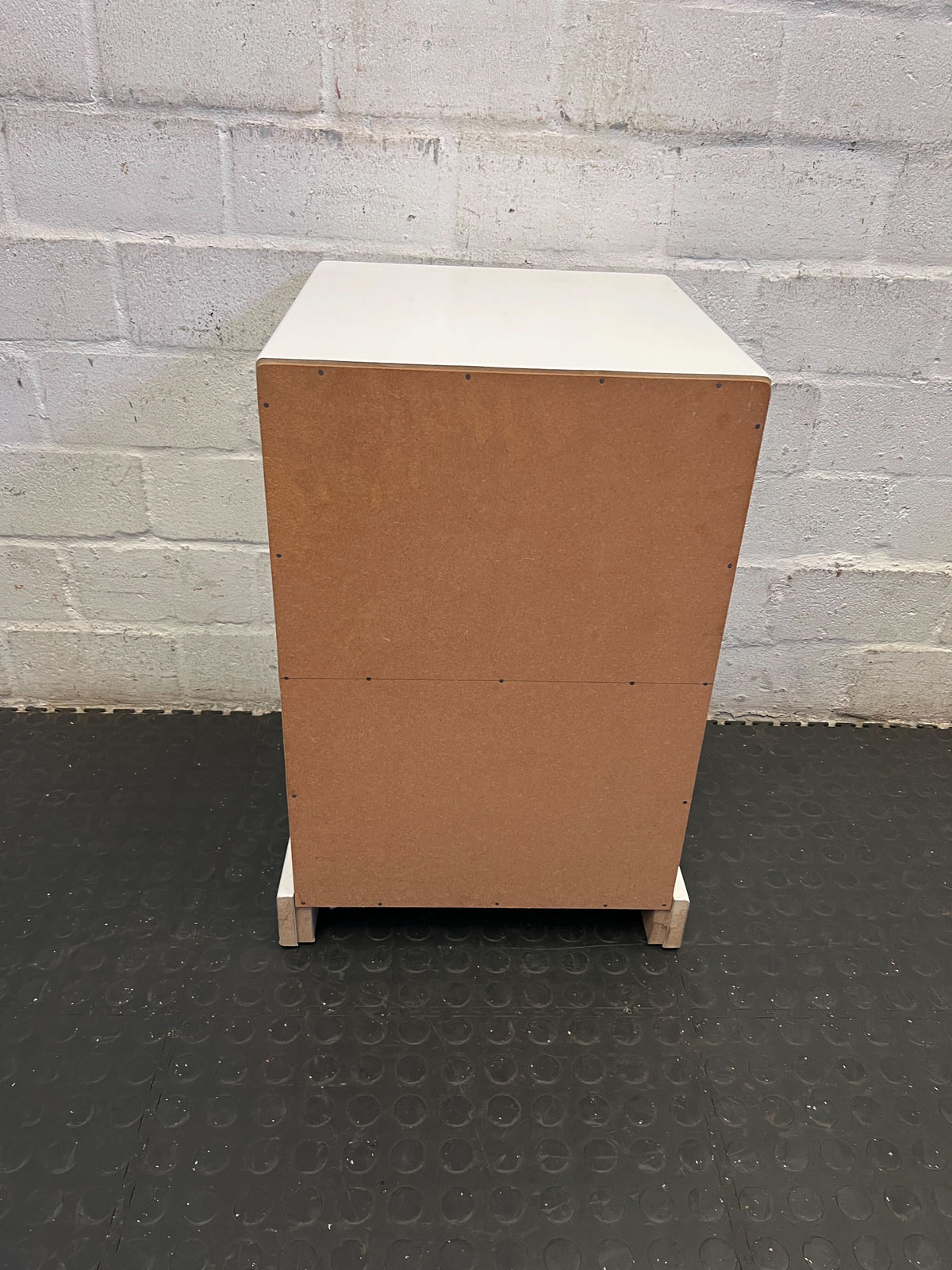 Charming White Bedside Table with Heart Detail