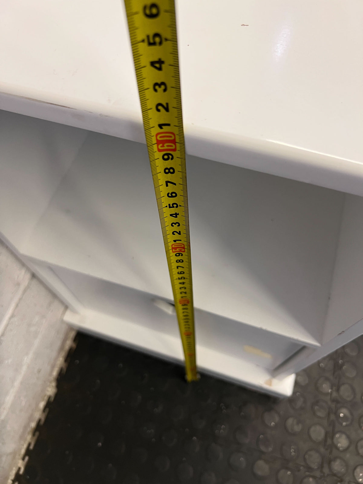 Charming White Bedside Table with Heart Detail